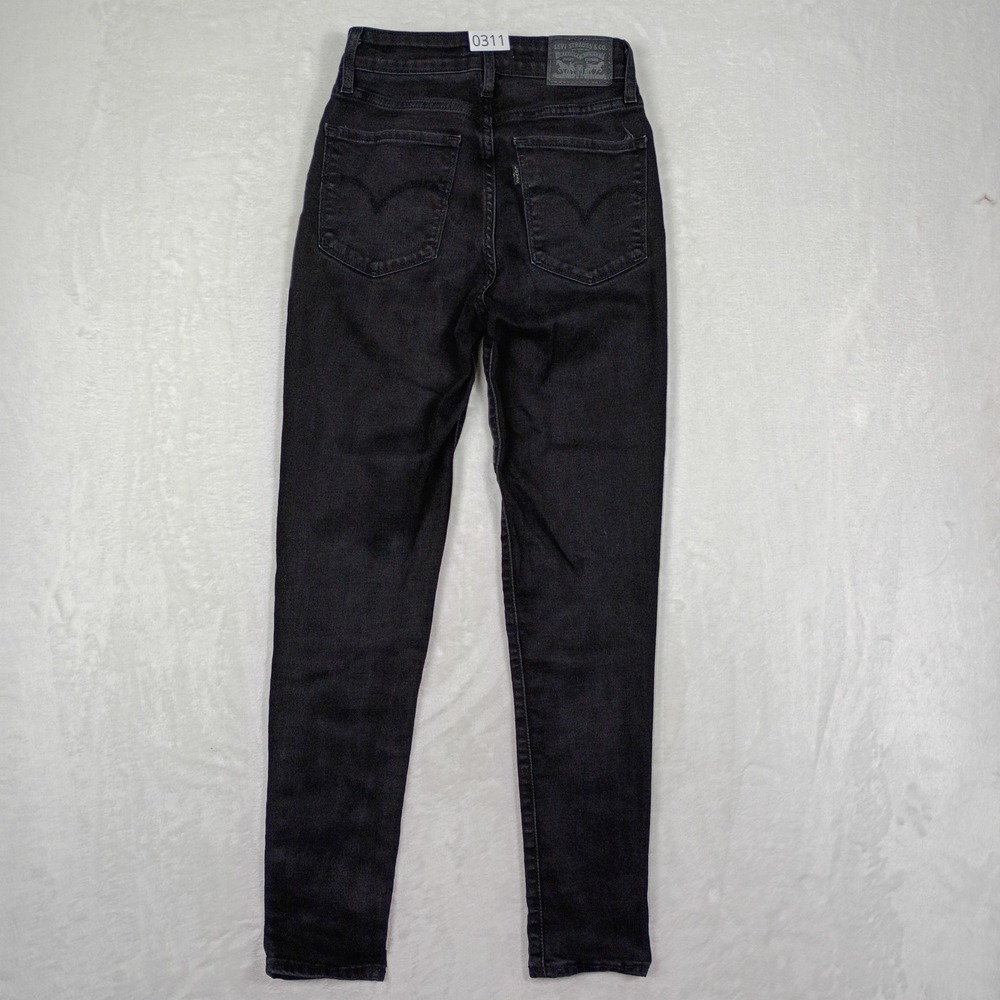Levi's 721 High Rise Skinny Jeans Womens 26 Black Denim Slim Fit Classic Staple